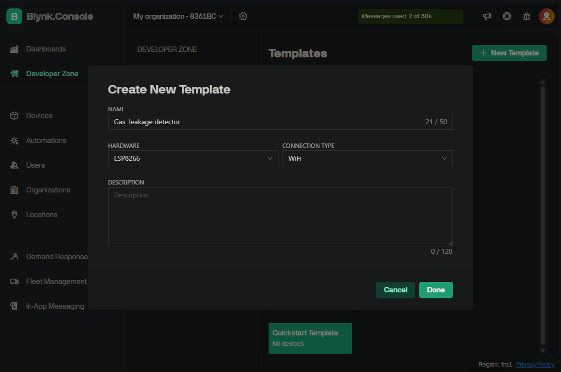 Configuration template