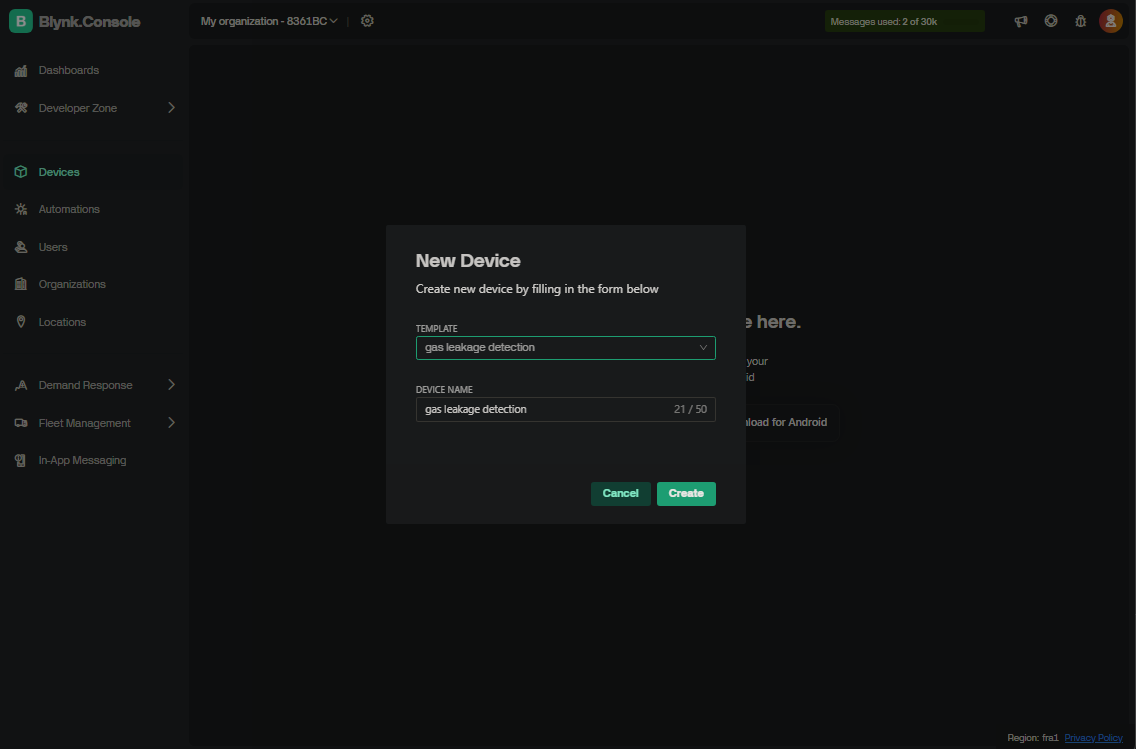 Create Device from Template2